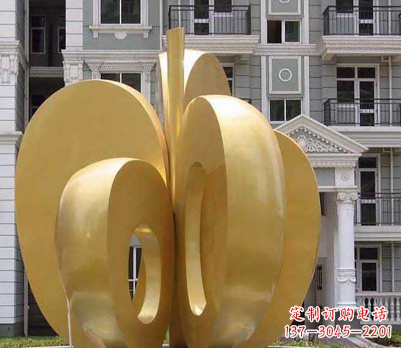 甘肃不锈钢苹果雕塑极具视觉震撼力