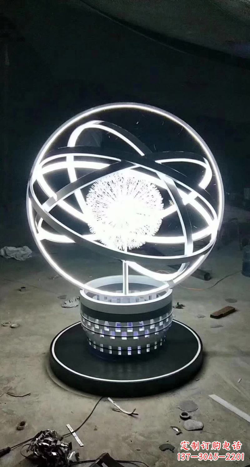 甘肃不锈钢蒲公英圆环雕塑艺术之美