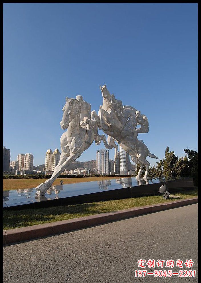 甘肃不锈钢骑马雕塑精美的艺术品