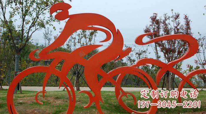 甘肃不锈钢自行车雕塑捕捉运动精神