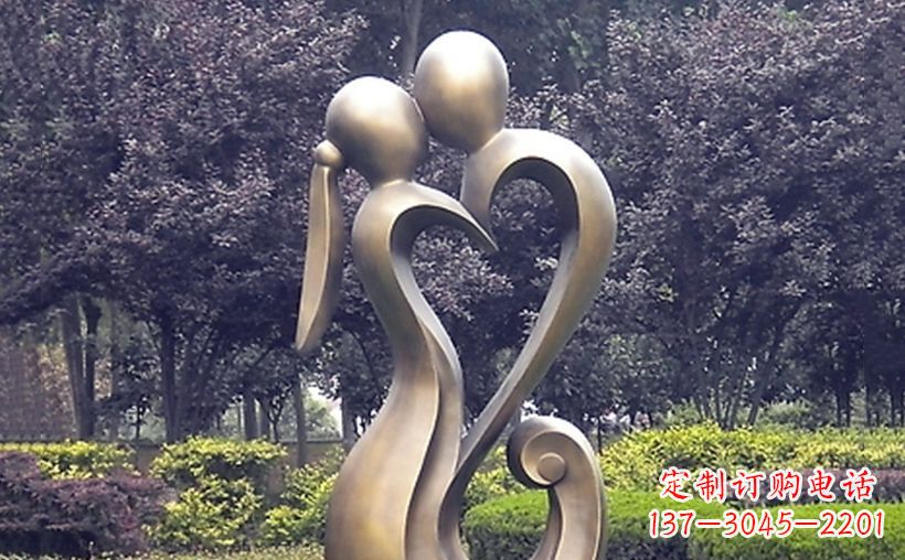 甘肃不锈钢情侣雕塑浪漫的永恒