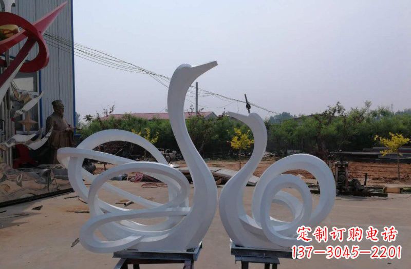 甘肃精美不锈钢天鹅雕塑