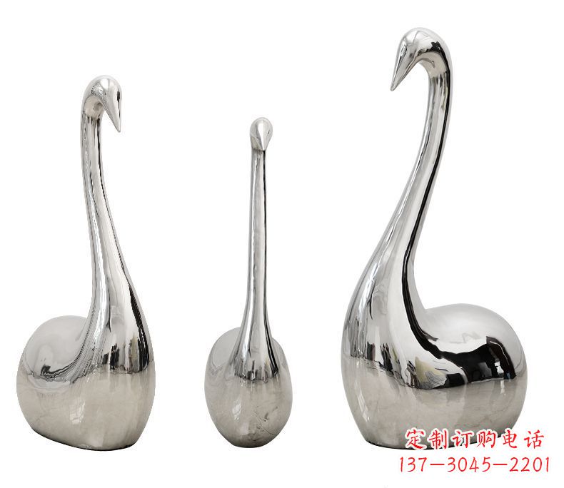 甘肃精美不锈钢天鹅雕塑