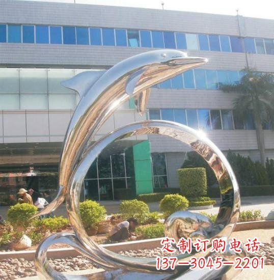 甘肃不锈钢海豚雕塑精致而灵动