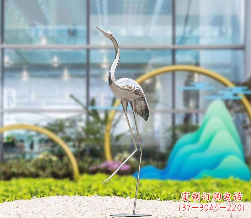 甘肃不锈钢仙鹤雕塑传承中国古典文化