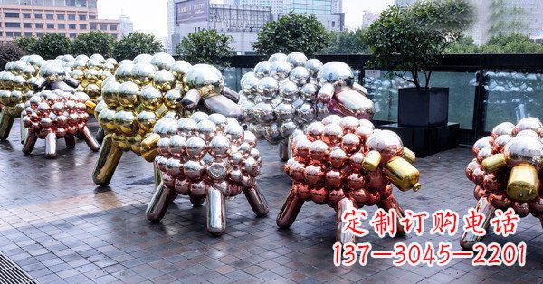 甘肃不锈钢动物雕塑——小羊肖恩动物广场