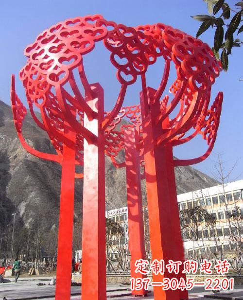甘肃不锈钢树叶雕塑