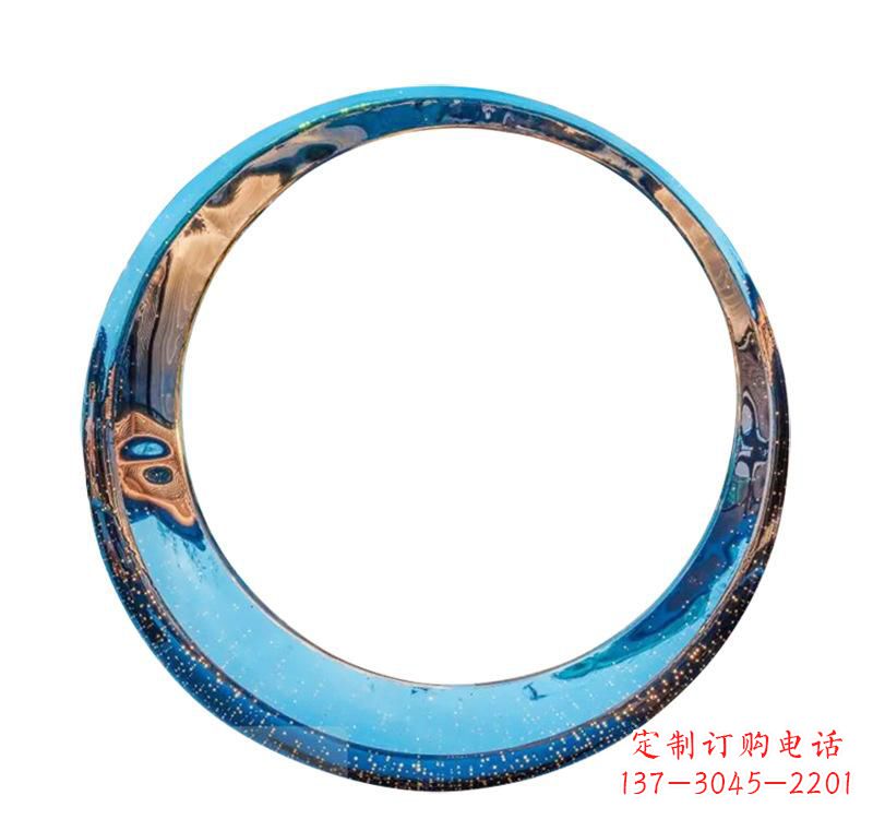 甘肃不锈钢创意景观圆环雕塑——美化城市的创意艺术