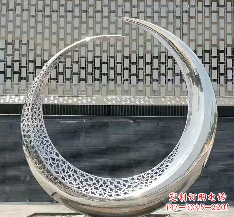 甘肃精美不锈钢圆环雕塑