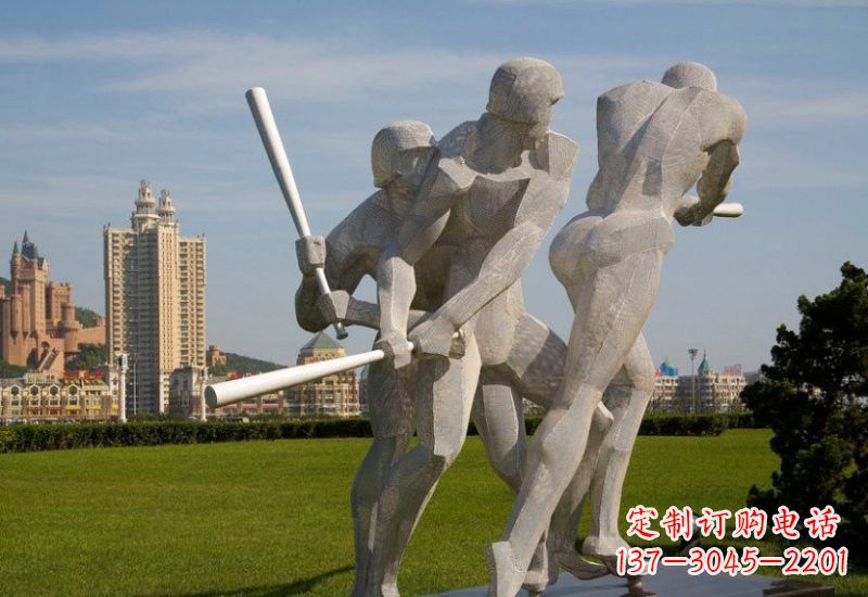 甘肃棒球雕塑象征着美好回忆