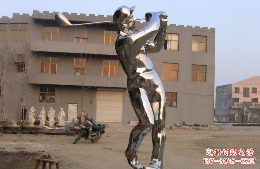 甘肃不锈钢打造高尔夫球雕塑