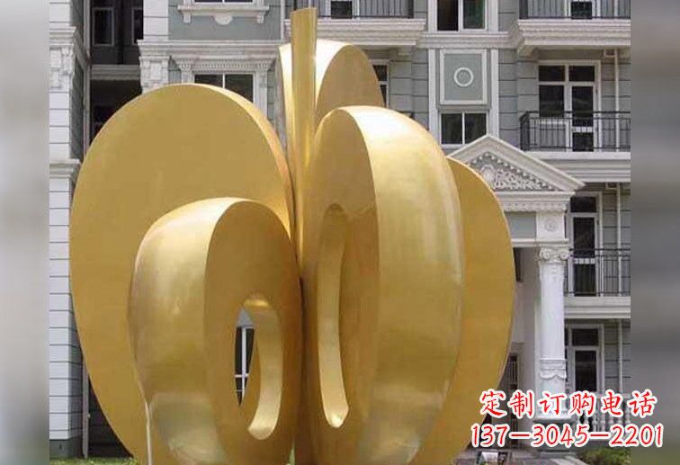 甘肃不锈钢大型苹果雕塑