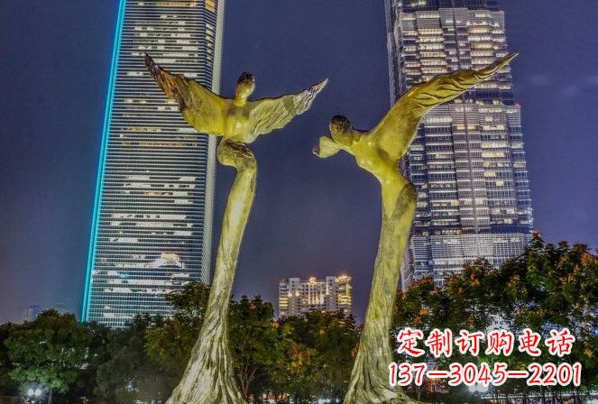 甘肃不锈钢大型天使雕塑一种极具震撼力的艺术之作