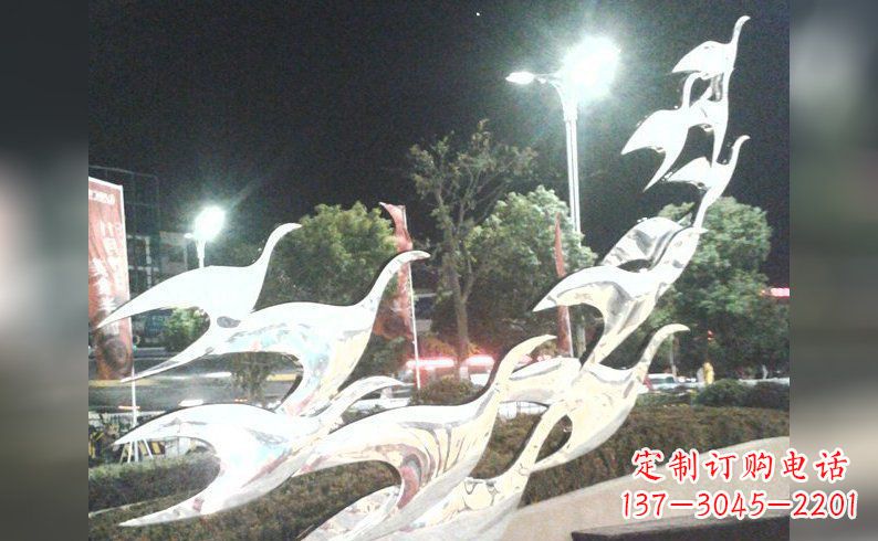 甘肃不锈钢大雁雕塑——灿烂的翱翔