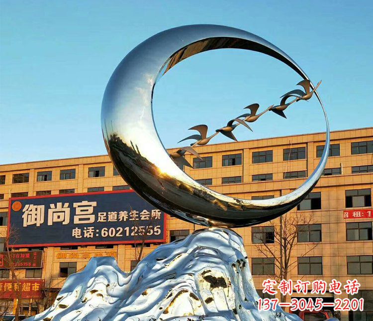 甘肃不锈钢大雁雕塑精美的艺术之作