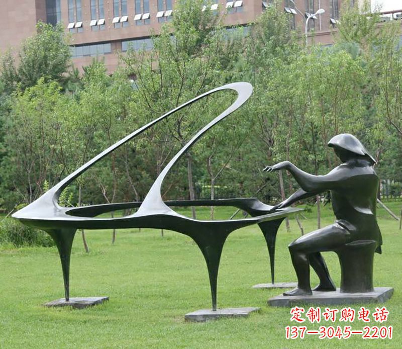 甘肃不锈钢钢琴雕塑——激发人们心中的音乐