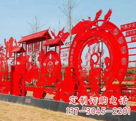 甘肃不锈钢党旗雕塑——缅怀先烈、继续前进