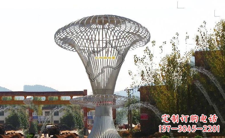 甘肃城市景观的艺术礼物——不锈钢地图雕塑