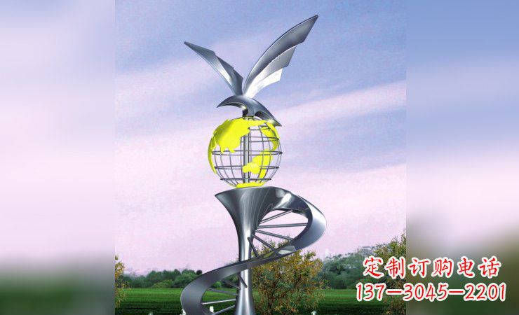 甘肃雄鹰展翅,不锈钢雕塑飞翔