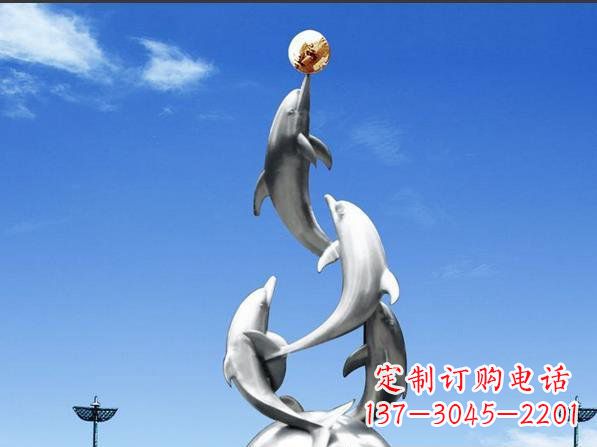 甘肃不锈钢海豚雕塑精致美观的艺术品