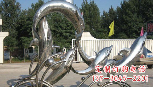 甘肃不锈钢海豚雕塑精美雕刻展现海洋之美
