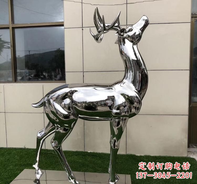 甘肃不锈钢动物梅花鹿雕塑美观耐用
