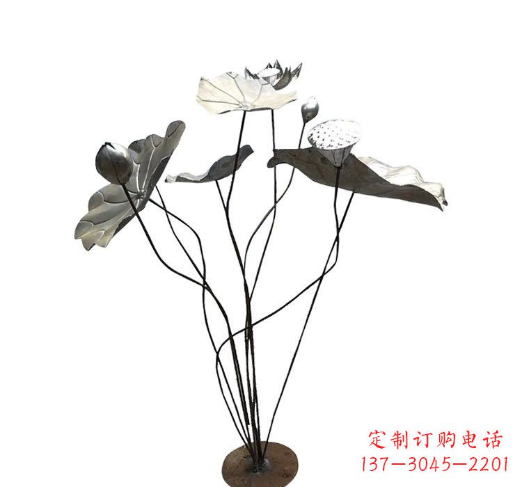 甘肃不锈钢锻造莲花雕塑精美外形,长久耐用