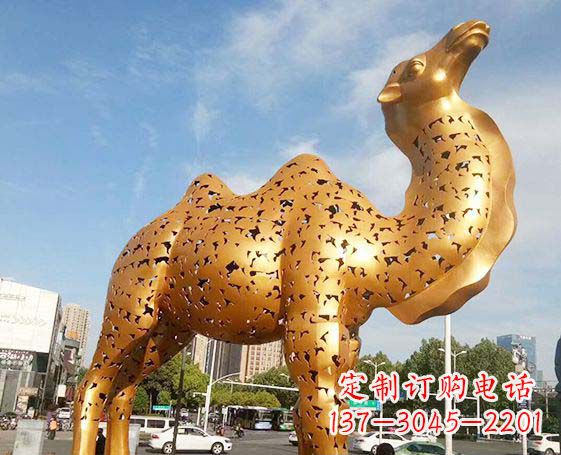 甘肃不锈钢锻造骆驼雕塑