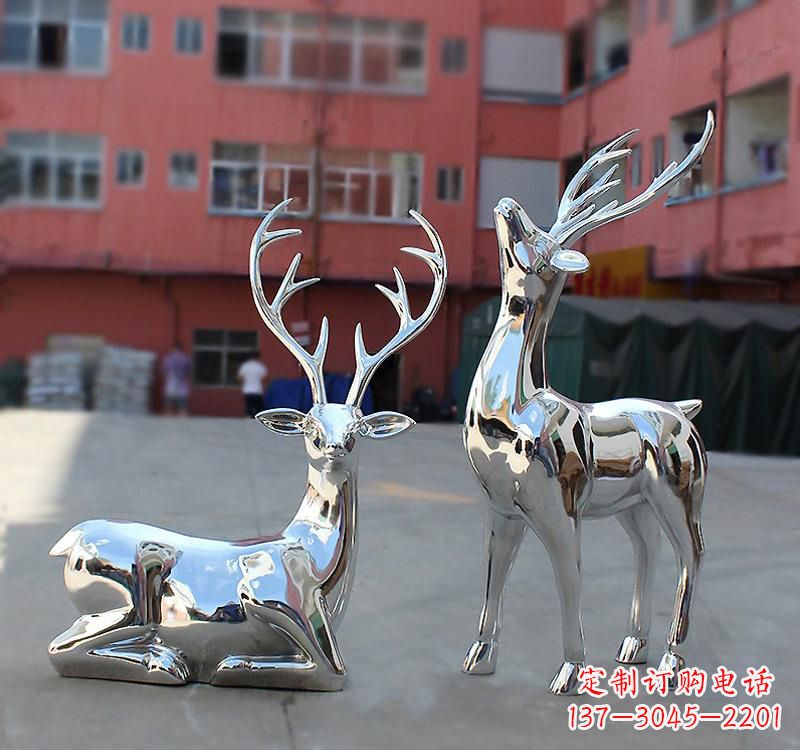甘肃不锈钢仿真梅花鹿雕塑——精致美观