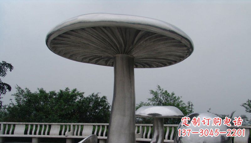 甘肃不锈钢仿真蘑菇凉亭雕塑