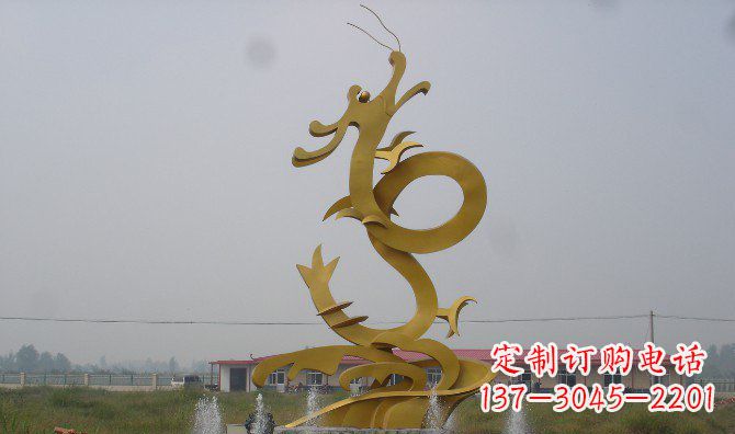 甘肃不锈钢飞龙雕塑精美传承中华文化