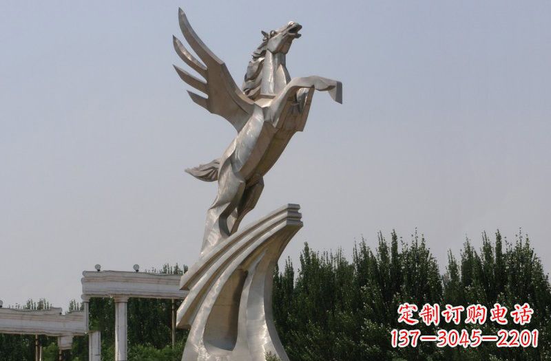 甘肃不锈钢飞马雕塑象征力量与灵动