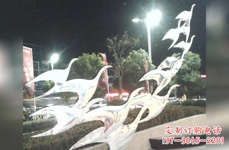 甘肃不锈钢大雁雕塑一种高雅的艺术美学
