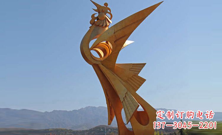 甘肃不锈钢凤凰雕塑,给环境增添灵动之美
