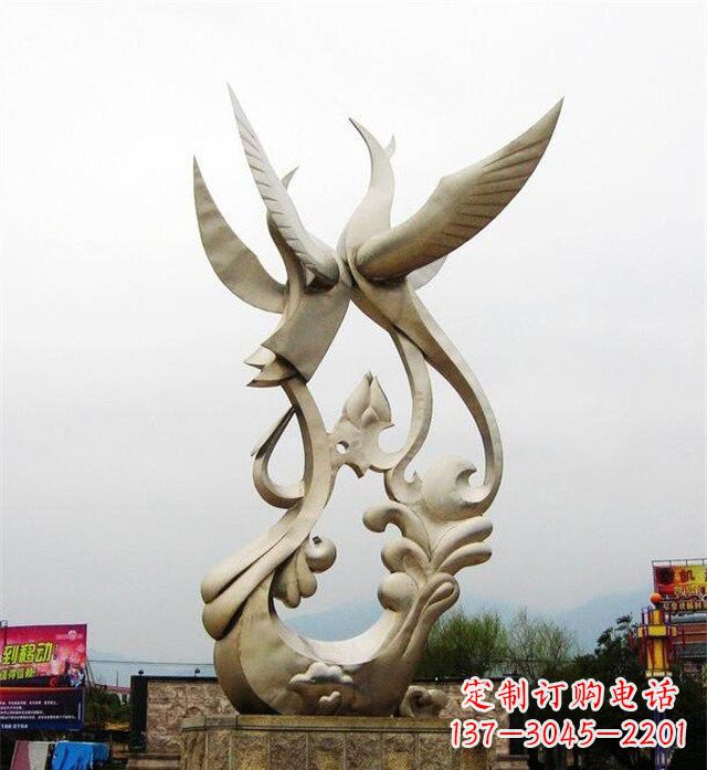 甘肃不锈钢凤凰雕塑传承古代美学