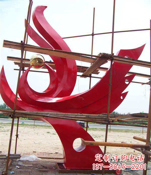 甘肃凤凰展翅高飞——不锈钢凤凰明珠广场景观雕塑