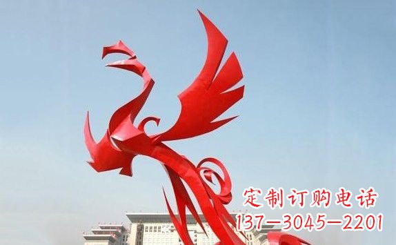 甘肃不锈钢凤凰展翅雕塑精致的艺术品