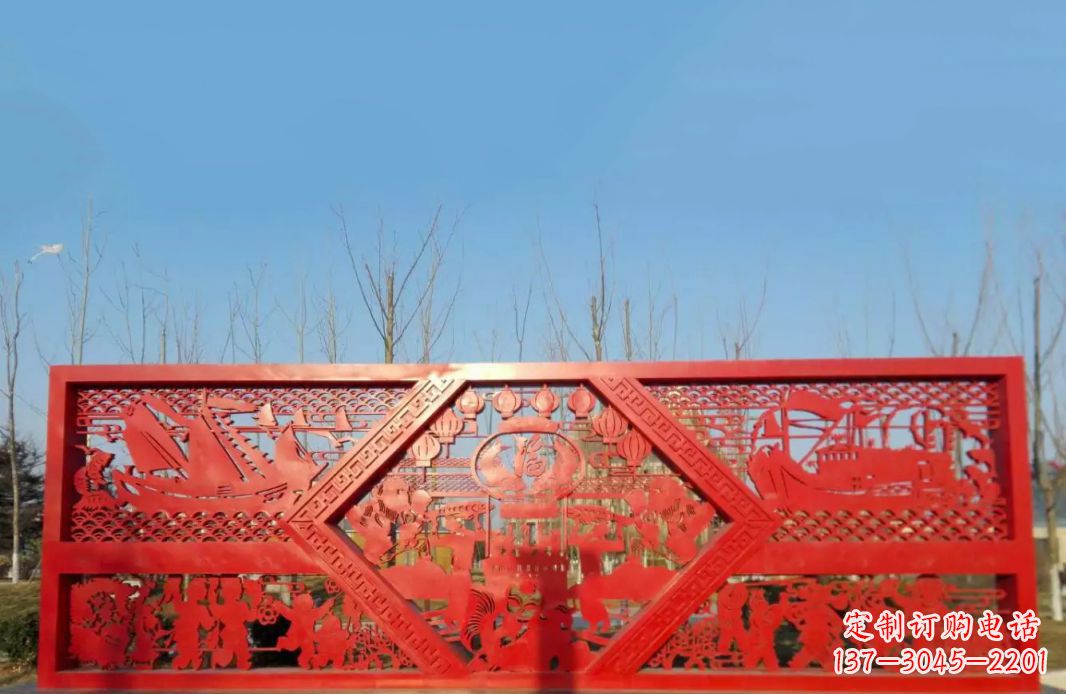 甘肃不锈钢福字雕塑——点亮广场景观