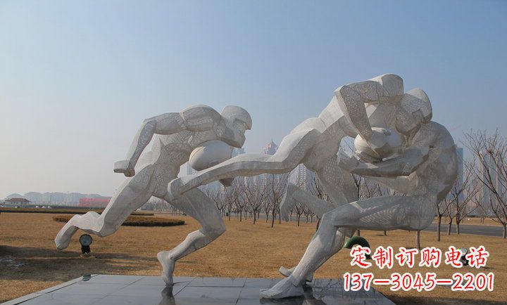 甘肃橄榄球雕塑纪念精神