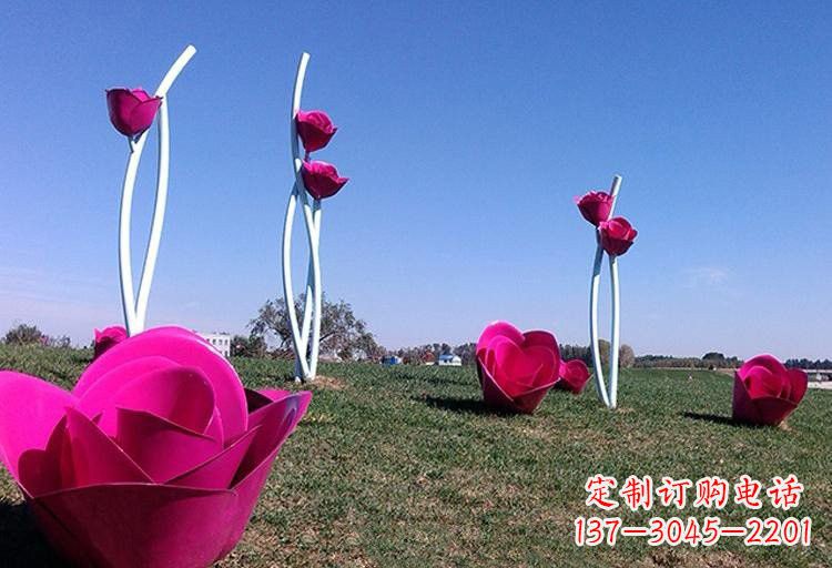 甘肃不锈钢玫瑰雕塑美丽的艺术之作