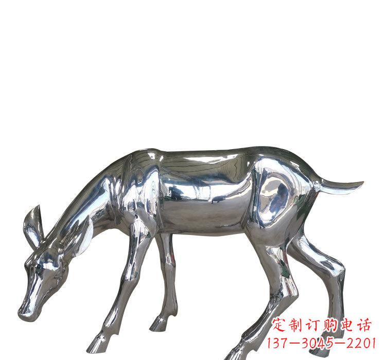 甘肃不锈钢公园草坪小鹿雕塑