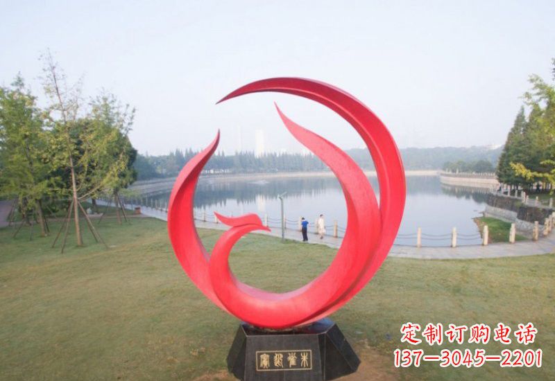 甘肃凤凰雕塑——点缀不锈钢公园的美丽风景