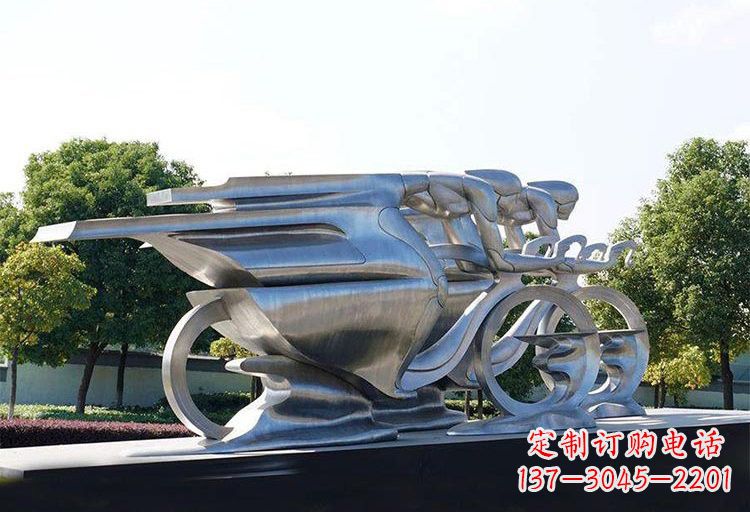 甘肃不锈钢自行车雕塑——精美绝伦
