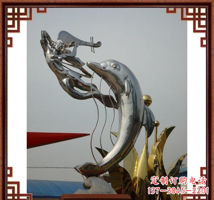 甘肃不锈钢海豚雕塑——美丽的海洋艺术