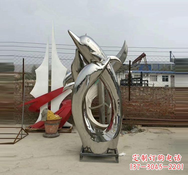 甘肃不锈钢海豚雕塑——象征着动物自由的象征