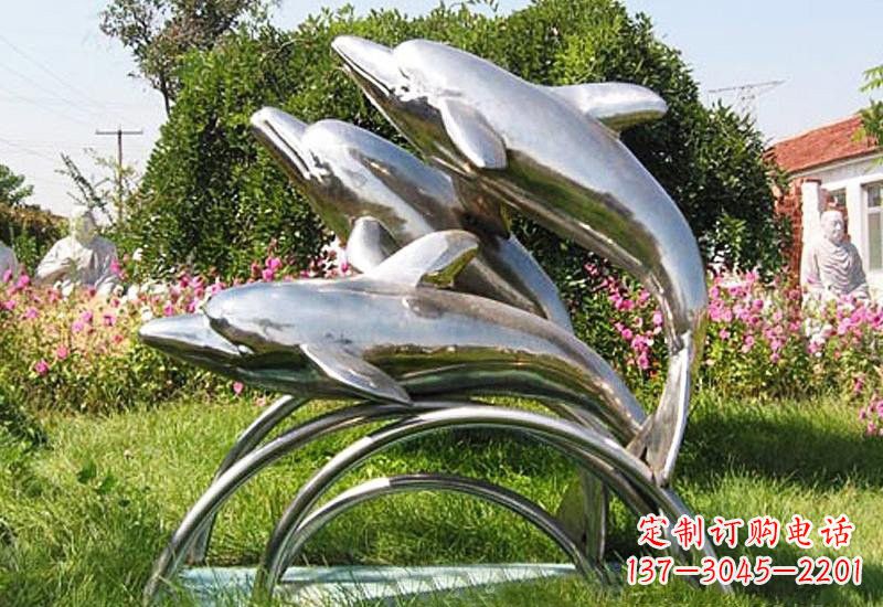 甘肃不锈钢海豚雕塑——点亮公园的精灵