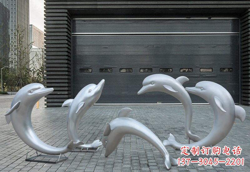 甘肃海豚的精灵——不锈钢公园海豚雕塑