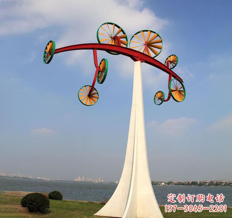 甘肃不锈钢风车雕塑缔造美丽公园