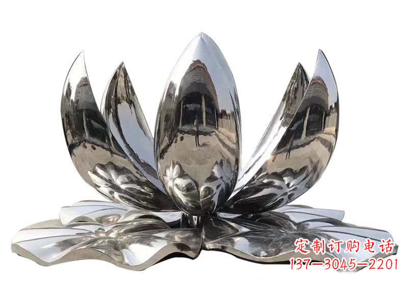 甘肃不锈钢公园镜面莲花雕塑光彩夺目