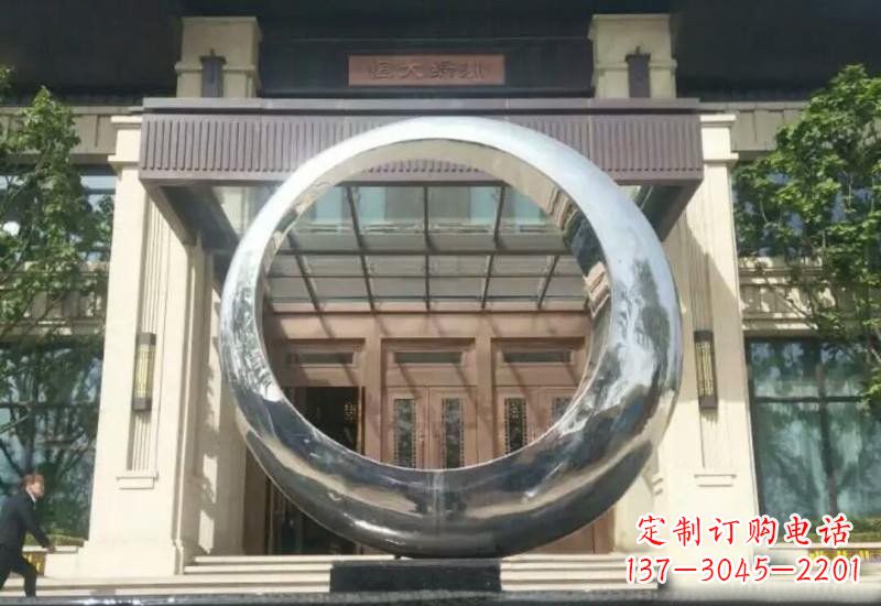 甘肃不锈钢公园圆环雕塑精致美观的艺术品